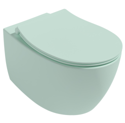 Унитаз подвесной ISVEA Sentimenti Neo, 363х510х400 мм, цвет: мятный матовый, горизонтальный (в стену) выпуск, без сиденья, безободковый, антивсплеск, под скрытый бачок