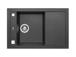Мойка кухонная ALVEUS FORMIC 30 GRANITAL TWILIGHT-G05M 76x50x20 см, врезная/встраиваемая сверху, с крылом, искусственный гранит, прямоугольная, цвет черный, с отверстием под смеситель и под кнопку клапана-автомата Мойка кухонная ALVEUS FORMIC 30 GRANITAL TWILIGHT-G05M 76x50x20 см, врезная/встраиваемая сверху, с крылом, искусственный гранит, прямоугольная, цвет черный, с отверстием под смеситель и под кнопку клапана-автомата