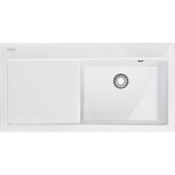 Мойка кухонная Franke MYTHOS MTK 611-100, 100х51 см, врезная, керамическая (Fraceram®), прямоугольная, цвет белый, без отверстия под смеситель, с крылом, правосторонняя, чаша справа