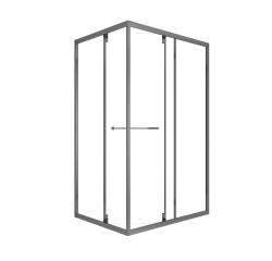 Душевой уголок Olives Duero 120х80х195 см шоверама, без поддона, прямоугольный, стекло прозрачное 6 мм, без крыши, распашная, алюминиевый профиль черный матовый DR-128CR-SH-GB-R