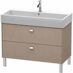 Тумба под раковину для консоли/столешницы Duravit Brioso 102х48х44,2 см, подвесная, ДСП, цвет: лен/хром, 2 выдвижных ящика, прямоугольная