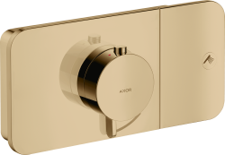 Смеситель для душа Axor One, термостатический, скрытого монтажа, 1 потребитель, настенный, без излива/шланга/лейки, прямоугольный, латунный, цвет полированная бронза, с термостатом