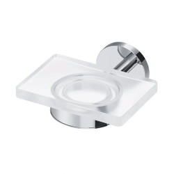 Мыльница настенная AM.PM X-Joy, цвет: хром, металл/стекло, прямоугольная, для душа/ванны/мыла, в ванную комнату, под мыло, мыльница