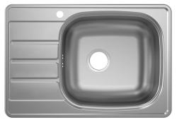 Мойка Ukinox Спектр, 70х48 см, врезная, стальная, прямоугольная, цвет нержавеющая сталь, с отверстием под смеситель, слив-перелив, с крылом, правая/правосторонняя, для кухни