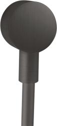 Шланговое подсоединение Axor Starck Fixfit, размер 6х6 см, цвет шлифованный черный хром, круглое, настенное, латунное, с клапаном обратного тока, подключение для душевого шланга