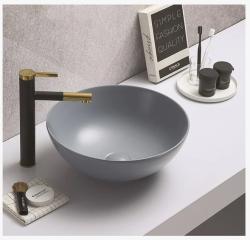 Раковина для ванной CeramaLux NC 104MHL-4 41,5х15,5х41,5 накладная, круглая, керамическая/фарфоровая, цвет голубой, без отверстия под смеситель, без слива-перелива