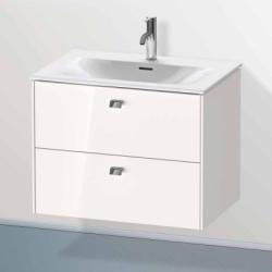 Тумба под раковину Duravit Brioso, 72х47,9х55,5 см, подвесная, 2 выдвижных ящика, ДСП, цвет: белый глянец/хром, шкафчик навесной, механизм доводчика, прямоугольная, правая/левая, в ванную комнату