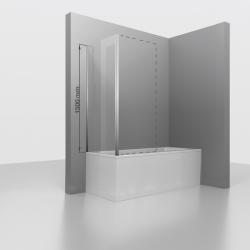 Боковая панель/душевая перегородка RGW Z-050-4, 70х150 см, прозрачное стекло, профиль хром, правая/левая, плоская (панель), из закаленного (прозрачного) стекла, (ограждение без поддона) стеклянная, правостороннее/левостороннее, универсальное
