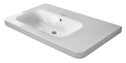 Раковина DURAVIT DuraStyle WonderGliss 80х48х17 см, подвесная, прямоугольная, санфарфор, с крылом, чаша слева, цвет белый, без отверстия под смеситель, антигрязевое покрытие, слив/перелив, левая