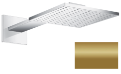 Верхний душ AXOR ShowerSolutions 300/300 1jet, с держателем, настенный монтаж, квадратный, с 1 режимом, размер 30х30 см, металлический, цвет: полированная бронза, для душа/ванной