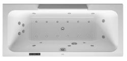 Ванна Duravit DuraStyle 180х80 см гидромассажная, встраиваемая/пристенная, акриловая, цвет: белый, с ножками/сливом-переливом, без фронтальной панели, прямоугольная, с системой гидромассажа Combi-System L, с двумя наклонами для спины