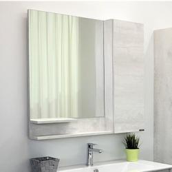 Зеркальный шкаф Comforty Верона 90, 90х80х15 см, подвесной, цвет дуб белый, зеркало, с 1 распашной дверцей/полки, механизм плавного закрывания, прямоугольный