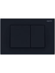 Кнопка смыва Aquatek Pneumo S прямоугольная, цвет черный матовый, пластик, клавиша управления (клавиши квадрат) для сливного бачка, инсталляции унитаза, двойная, пневматическая, панель, размер 245х165х12 мм