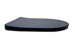 Cиденье для унитаза Aquatek Европа 42х36х3,5 см дюропласт, цвет черное матовое, с крышкой, быстросъемное, микролифт (SoftClose), крепления металлические