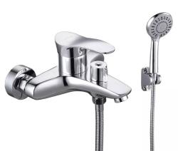 Смеситель для ванны/душа VIEIR, настенный, однорычажный, неповоротный, керамический, длина излива 175 мм, латунь, цвет хром