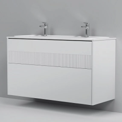 Тумба под раковину AM.PM Func 120, 1202x489x685 мм, подвесная/напольная, цвет белый матовый, 2 выдвижных ящика, под раковину/умывальник, прямоугольная, универсальная