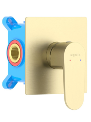 Смеситель для ванны/душа Aquatek Оберон настенный, однорычажный, встраиваемый, без излива, латунь, цвет шлифованное золото Смеситель для ванны/душа Aquatek Оберон настенный, однорычажный, встраиваемый, без излива, латунь, цвет шлифованное золото