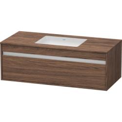 Тумба под раковину для консоли/столешницы Duravit Ketho 120х55х42,6 см, подвесная, ДСП, цвет: орех темный, 1 выдвижной ящик, для встраиваемой снизу раковины, прямоугольная