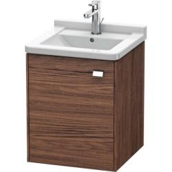 Тумба под раковину Duravit Brioso, 46х44,5х56,3 см, подвесная, с распашной дверцей, ДСП, цвет: орех темный/хром, шкафчик навесной, прямоугольная, левая, в ванную комнату