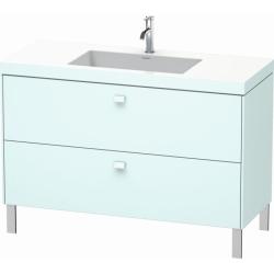 Тумба c раковиной Duravit Brioso, 120х48х61,3 см, подвесная, 2 выдвижных ящика, ДСП, цвет: светло-голубой /Vero Air, мебельная, прямоугольная, цвет белый, фарфоровая, 1 отверстие под смеситель, без перелива