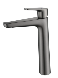 Смеситель для раковины/умывальника Aquatek Бетта однорычажный, неповоротный, фиксированный, высокий, излив длина 165 мм высота 229 мм латунь, цвет оружейная сталь 