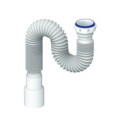 Труба гофрированная Unicorn 1 1/2"*40/50 с уплотнительным кольцом, 800 мм белая, полипропилен