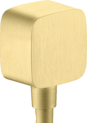 Шланговое подсоединение Axor ShowerSolutions Fixfit softsquare, размер 6,4х6,4 см, цвет шлифованная медь, квадратное, настенное, латунное/пластиковое, с обратным клапаном, подключение для душевого шланга