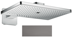Верхний душ AXOR ShowerSolutions 460/300 3jet, с держателем, с розеткой, настенный монтаж, прямоугольный, с 3 режимами, размер 46,6х30 см, металлический, цвет: полированный черный хром, для душа/ванной