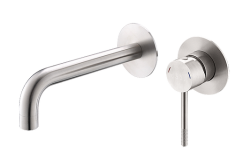 Смеситель для раковины/умывальника Voda Vessel встраиваемый, однорычажный, неповоротный, нержавеющая сталь, длина излива 191 мм, керамический, цвет сталь VSL28