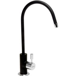 Кран для чистой воды Longran, однорычажный, неповоротный, керамический картридж, высокий, длина излива 155 мм, латунь, цвет оникс