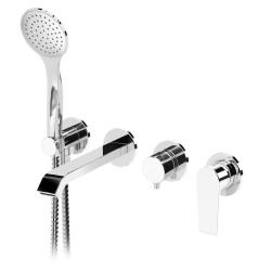 Смеситель для ванны/душа Cezares Nautic однорычажный, встраиваемый, керамический, неповоротный, длина излива 205 мм, латунь, цвет хром Смеситель для ванны/душа Cezares Nautic однорычажный, встраиваемый, керамический, неповоротный, длина излива 205 мм, латунь, цвет хром