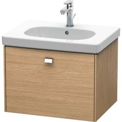 Тумба под раковину Duravit Brioso, 62х46,9х45,2 см, подвесная, 1 выдвижной ящик, ДСП, цвет: дуб европейский/хром, шкафчик навесной, механизм доводчика, прямоугольная, правая/левая, в ванную комнату