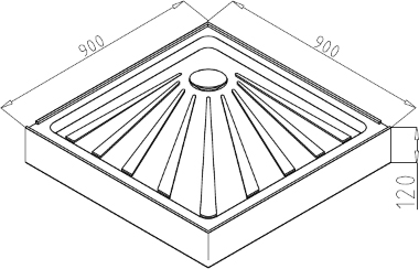 Душевой поддон Cerutti SPA, 90х90 см, квадратный/угловой, акриловый, низкий, белый, с бортиком, литой, литьевой, для душа