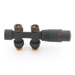 Узел нижнего подключения Delta DUO универсальный с термоголовкой М30х1,5 (Антрацит) 3015128