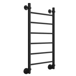 Полотенцесушитель Двин J 80/40, водяной (1"-1/2" К3  Черный), универсальное подключение, нержавеющая сталь, настенный, форма лесенка, цвет черный