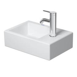 Раковина DURAVIT Vero Air WonderGliss, 38х25х14 см, подвесная, прямоугольная, санфарфор, цвет белый, с 1 отверстием под смеситель справа, антигрязевое покрытиебез перелива, правая