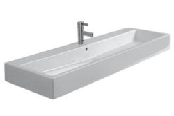 Раковина DURAVIT Vero WonderGliss, 120х47х17,5 см, подвесная, прямоугольная, шлифованный вариант, санфарфор, цвет белый, с 1 отверстием под смеситель, антигрязевое покрытие, слив/перелив