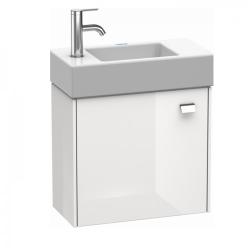 Тумба под раковину Duravit Brioso, 48,4х33,9х44,2 см, подвесная, с распашной дверцей, ДСП, цвет: белый глянец/хром, шкафчик навесной, прямоугольная, правая, в ванную комнату