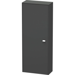 Пенал Duravit Brioso L, 52x24x133 см, подвесной, (левый), с дверцей, с полкой, со стеклянными полками, цвет: графит матовый/хром, в ванную комнату