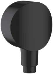 Шланговое подсоединение Hansgrohe HG FixFit S размер 6,5 см, цвет матовый черный, круглое, встроенный обратный клапан, подключение для душевого шланга, декоративная накладка, резьбовое соединение