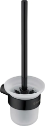 Ершик настенный Deante Round, форма округлая, латунь/стекло, ерш/щетка для туалета/унитаза, туалетный, цвет черный