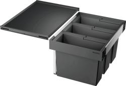 Система сортировки отходов BLANCO FLEXON II 60/3 Low 40х56,8х37 прямоугольная, пластик, три контейнера, цвет серый, для всех стандартных размеров шкафов, внешняя рамка из алюминия