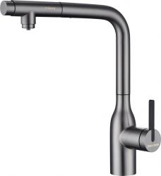 Смеситель для кухни/мойки Paulmark Viper, с подключением фильтра питьевой воды, однорычажный, поворотный/выдвижной излив, керамический, высокий, длина излива 214 мм, латунь, цвет беретта