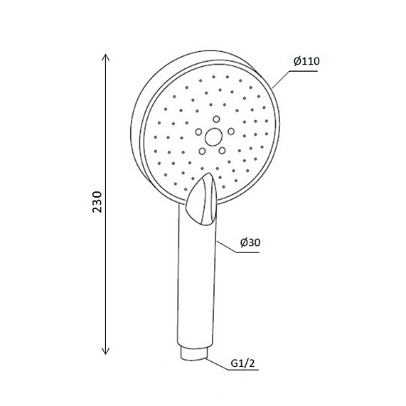 Душевая лейка Damixa Origin One 2.0 3 ф-ции d 110 мм 918100200
