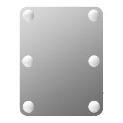 Зеркало гримерное Континент, 33х43 см, с LED/ЛЕД-лампами (6 ламп), прямоугольное, выключатель механический, светодиодное, настольное/подвесное/свободностоящее