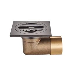 Сливной трап Raglo R605.10.09, боковой подвод, 100×100/50 мм решетка нержавеющая сталь, цвет графит, латунное колено