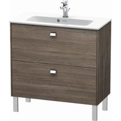 Тумба под раковину Duravit Brioso, 82х38,9х68,3 см, напольная, цвет: сосна терра/хром, 2 выдвижных ящика, ДСП, прямоугольная, левая/правая, в ванную комнату