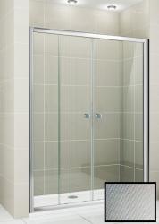 Душевая дверь Cezares Pratico, 160х185 см текстурное стекло/профиль хром, в нишу, универсальная установка, текстурное закаленное стекло, раздвижная