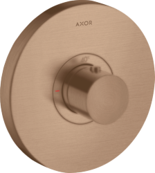 Смеситель для душа Axor ShowerSelect HighFlow, термостатический, скрытого монтажа, 1 потребитель, настенный, без излива/шланга/лейки, круглый, латунный, цвет шлифованное красное золото, с термостатом