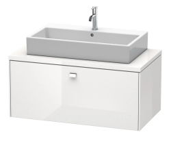 Тумба под раковину для консоли/столешницы Duravit Brioso 102х55х44,2 см, подвесная, ДСП, цвет: белый глянец/хром, 1 выдвижной ящик, прямоугольная